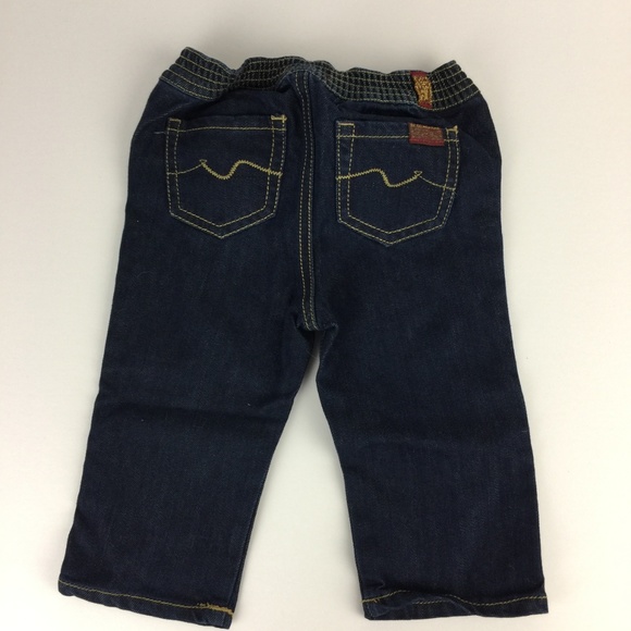 7 For all Mankind Dark Wash Denim INFANT 6-9 month - Picture 2 of 7
